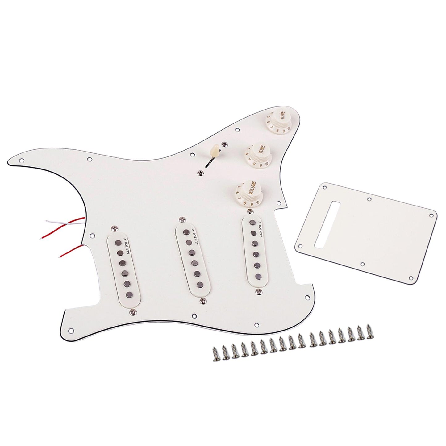 Electric Guitar Loaded Pickguard SSS Scratch Plate White for Electric Guitar