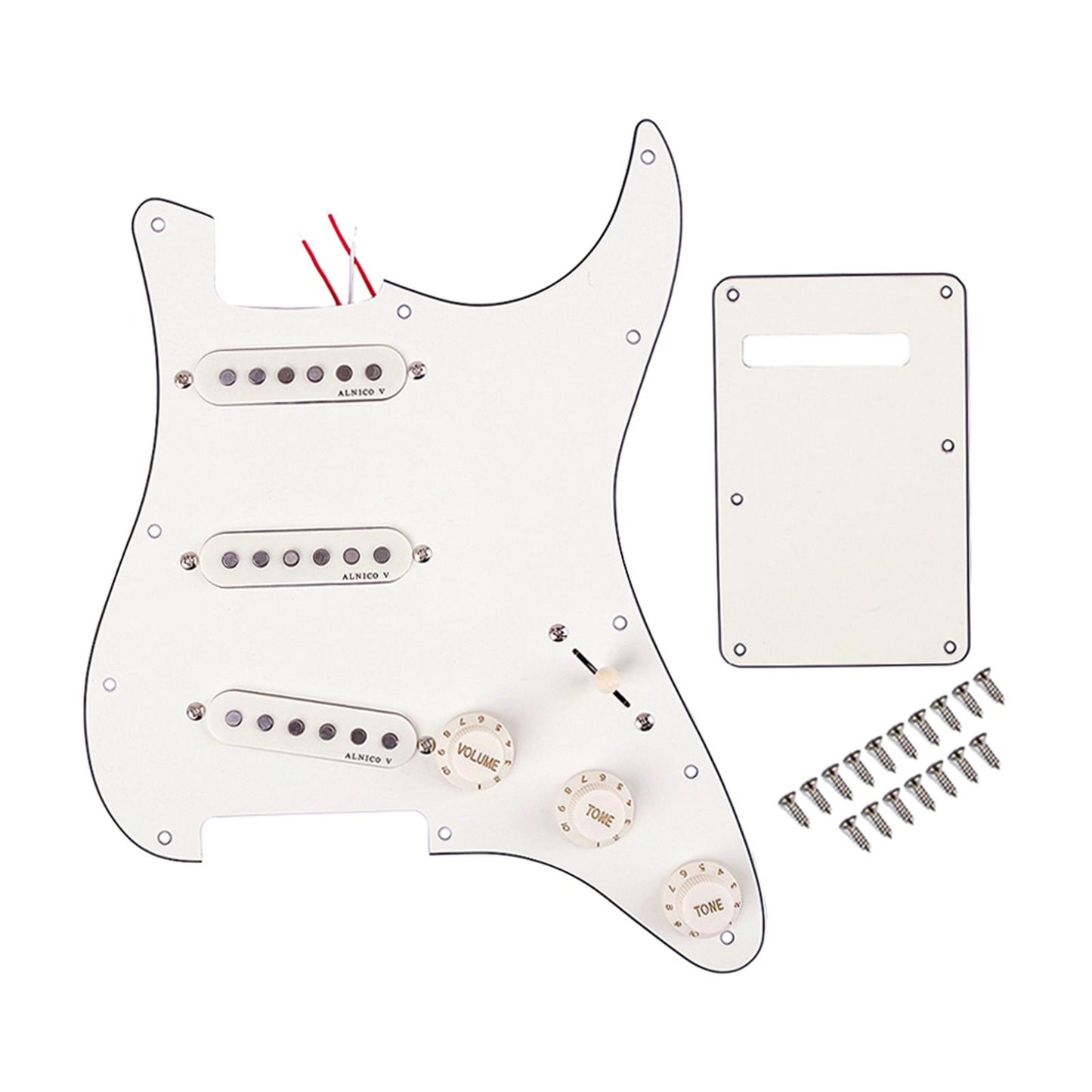 Electric Guitar Loaded Pickguard SSS Scratch Plate White for Electric Guitar