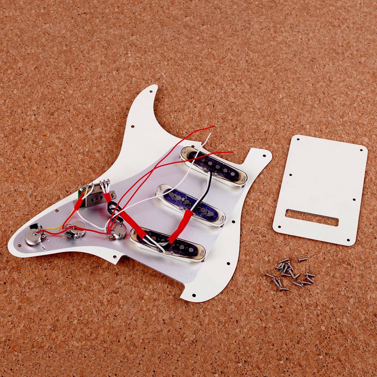 Electric Guitar Loaded Pickguard SSS Scratch Plate White for Electric Guitar