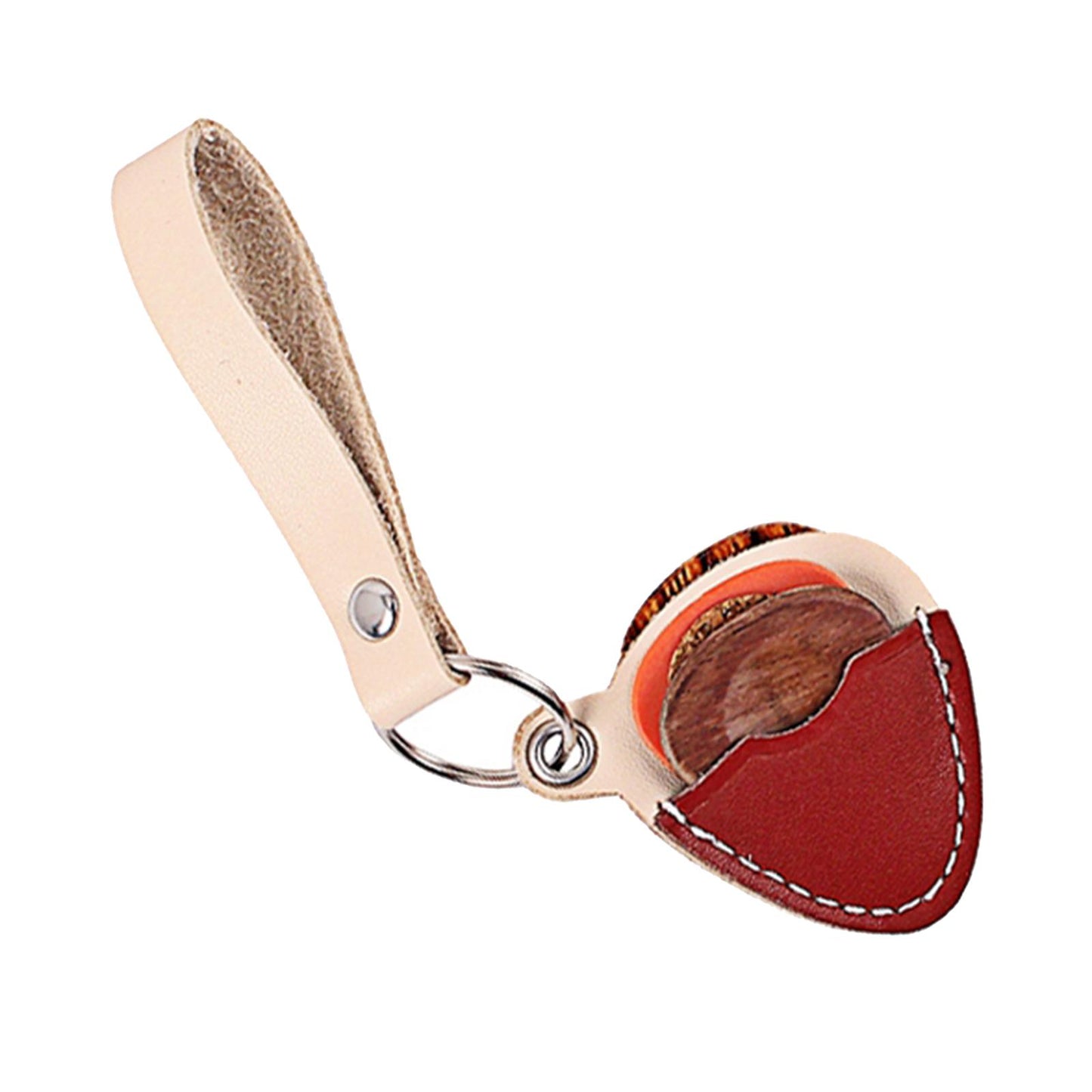 Guitar Pick Holder Keychain Plectrum Bag Pick Case + 3 Picks