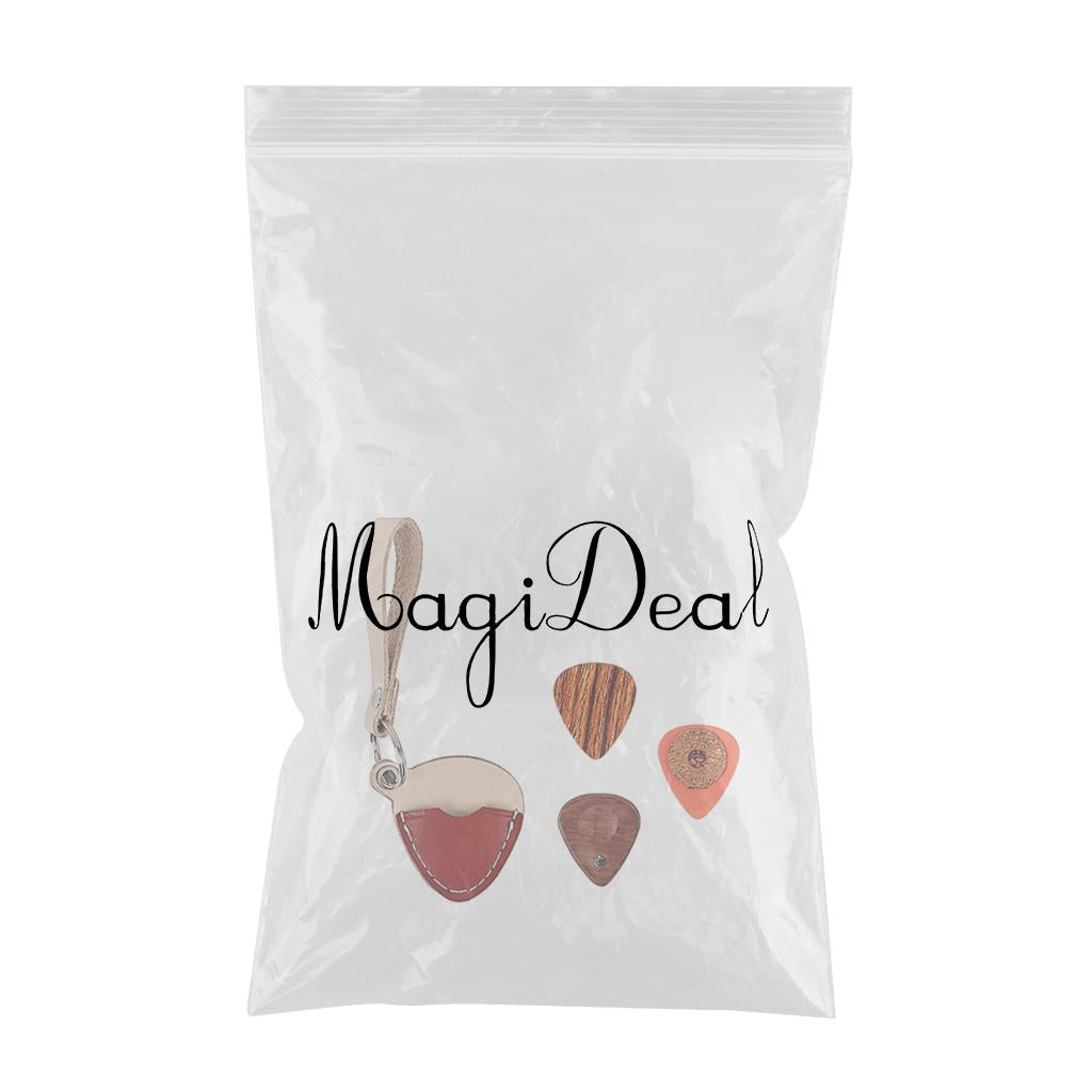 Guitar Pick Holder Keychain Plectrum Bag Pick Case + 3 Picks