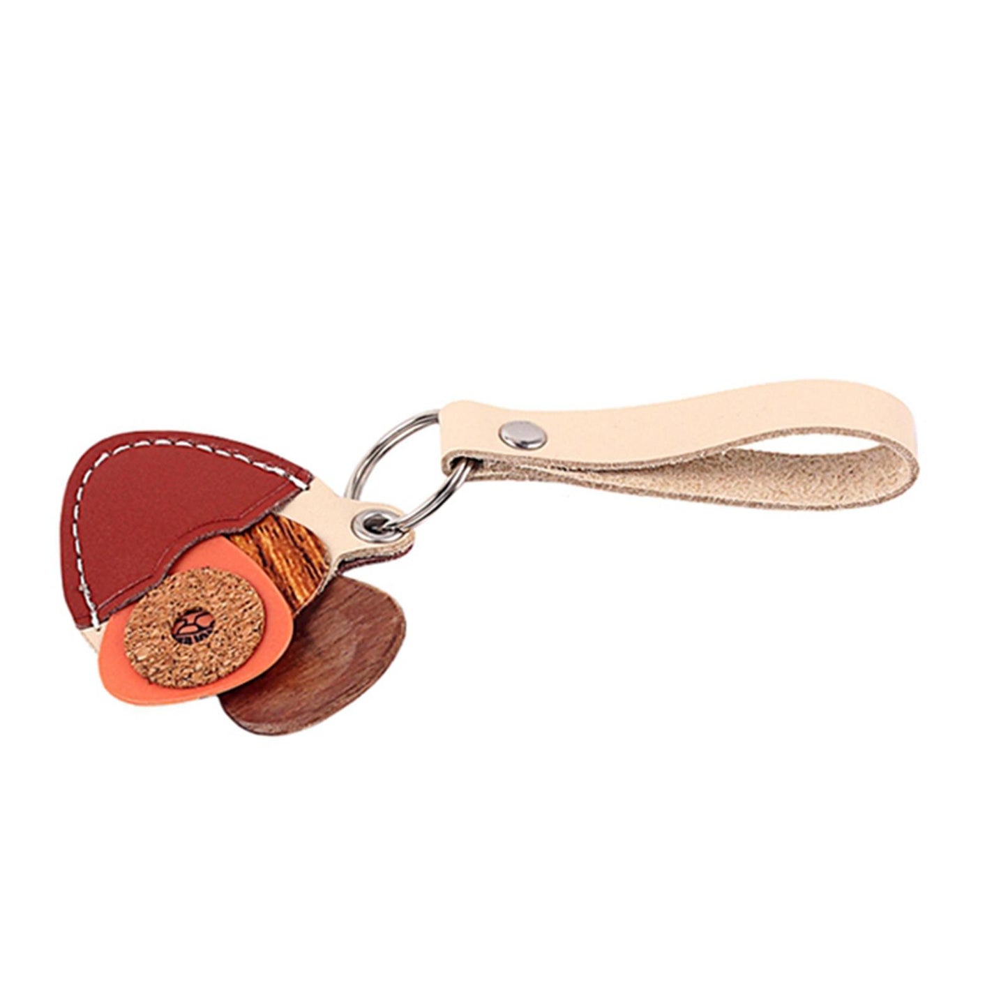 Guitar Pick Holder Keychain Plectrum Bag Pick Case + 3 Picks