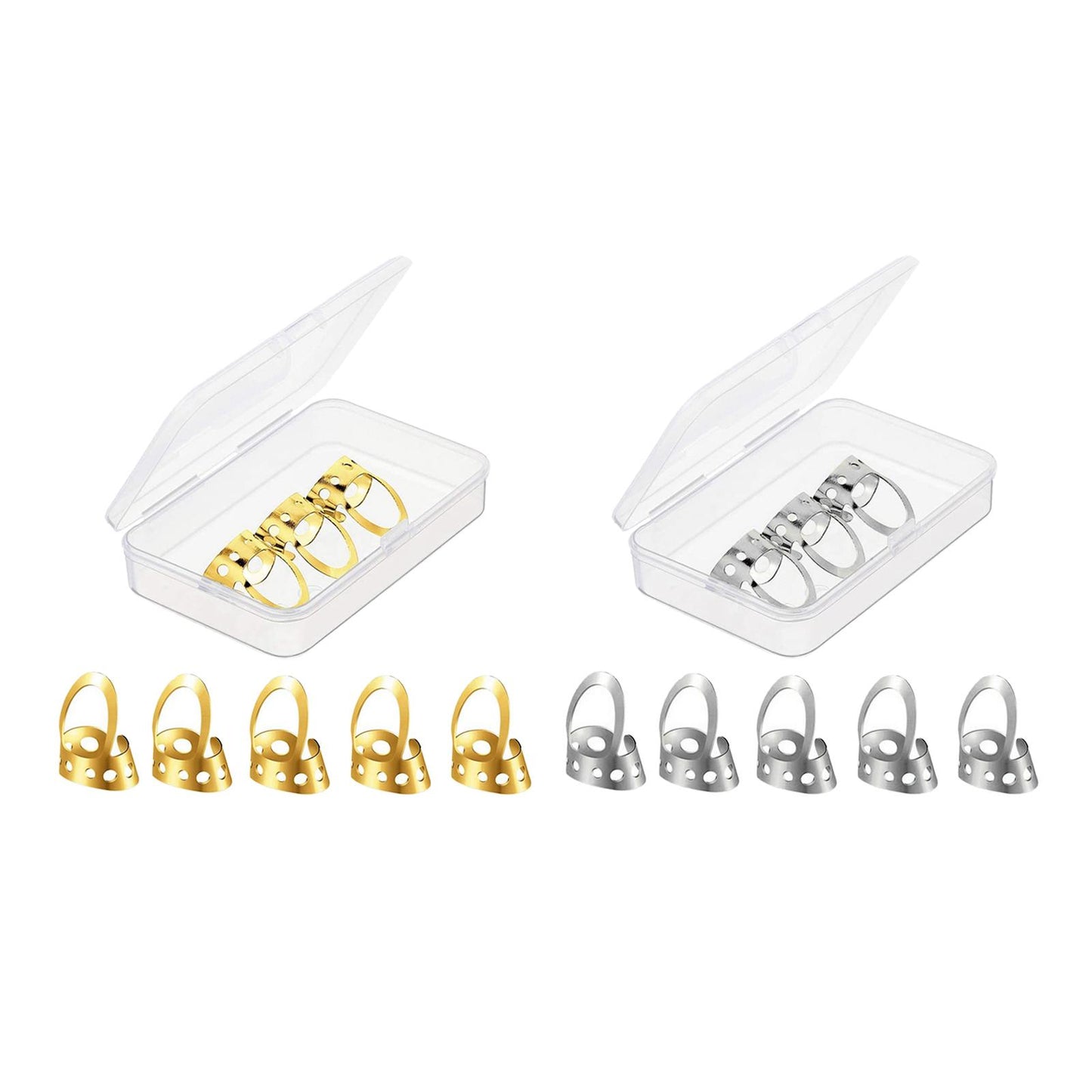 8pcs Metal Guitar Finger Picks Bass Guitars Fingerpicks Gold Large