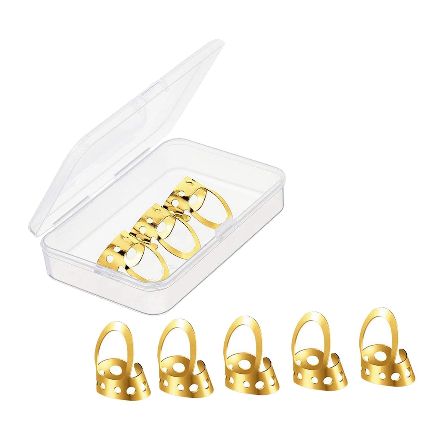 8pcs Metal Guitar Finger Picks Bass Guitars Fingerpicks Gold Medium