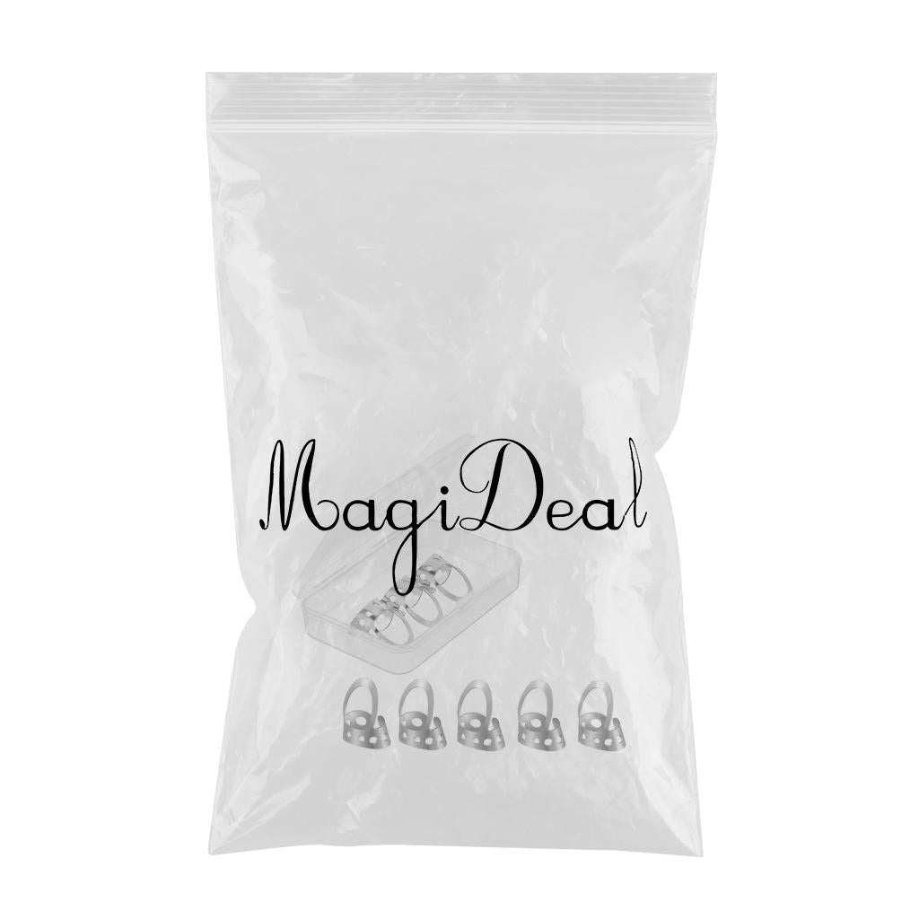 8pcs Metal Guitar Finger Picks Bass Guitars Fingerpicks Silver Large