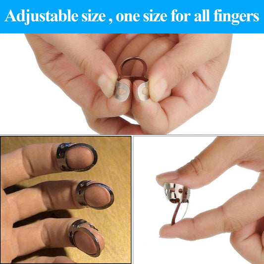 8pcs Metal Guitar Finger Picks Bass Guitars Fingerpicks Silver Medium