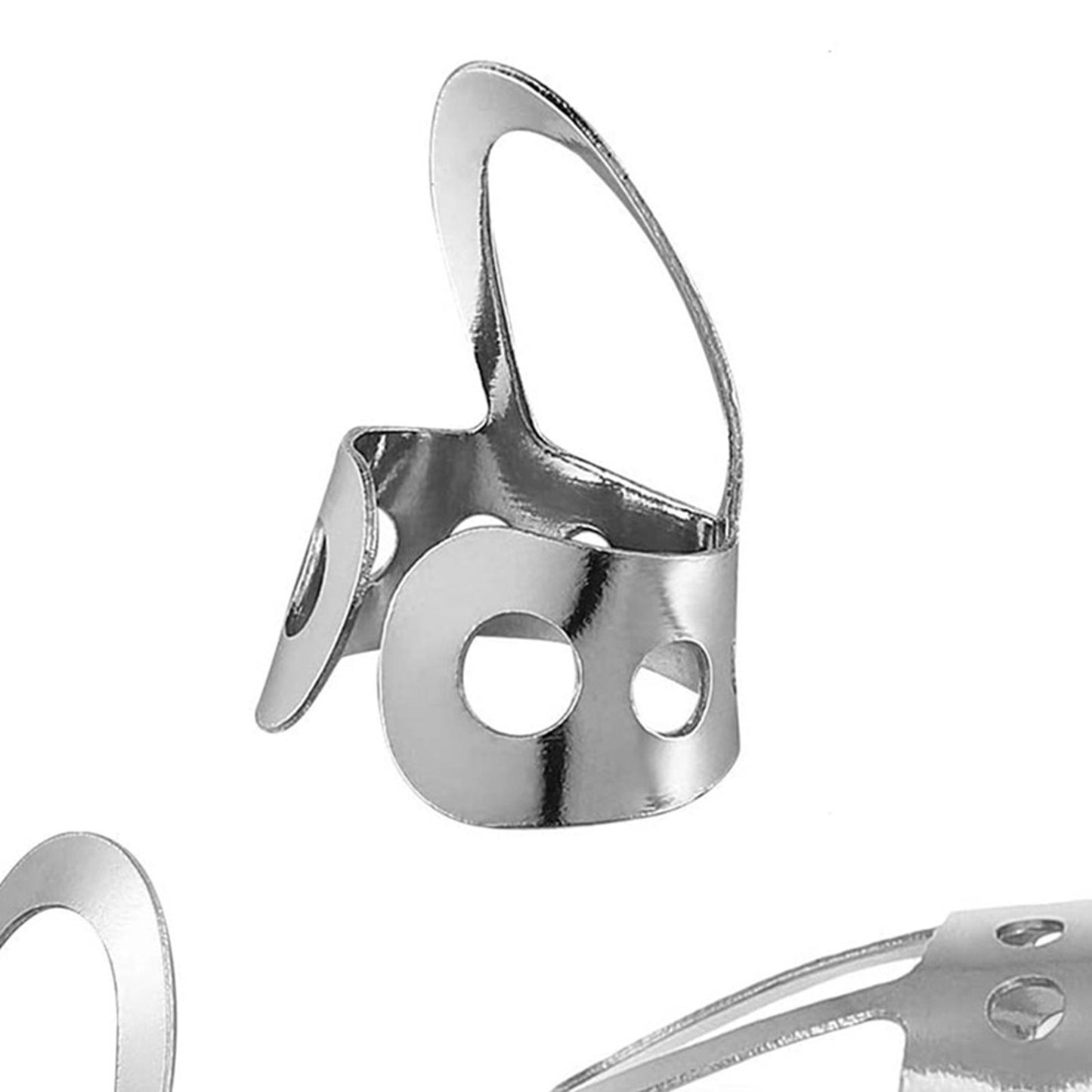 8pcs Metal Guitar Finger Picks Bass Guitars Fingerpicks Silver Medium