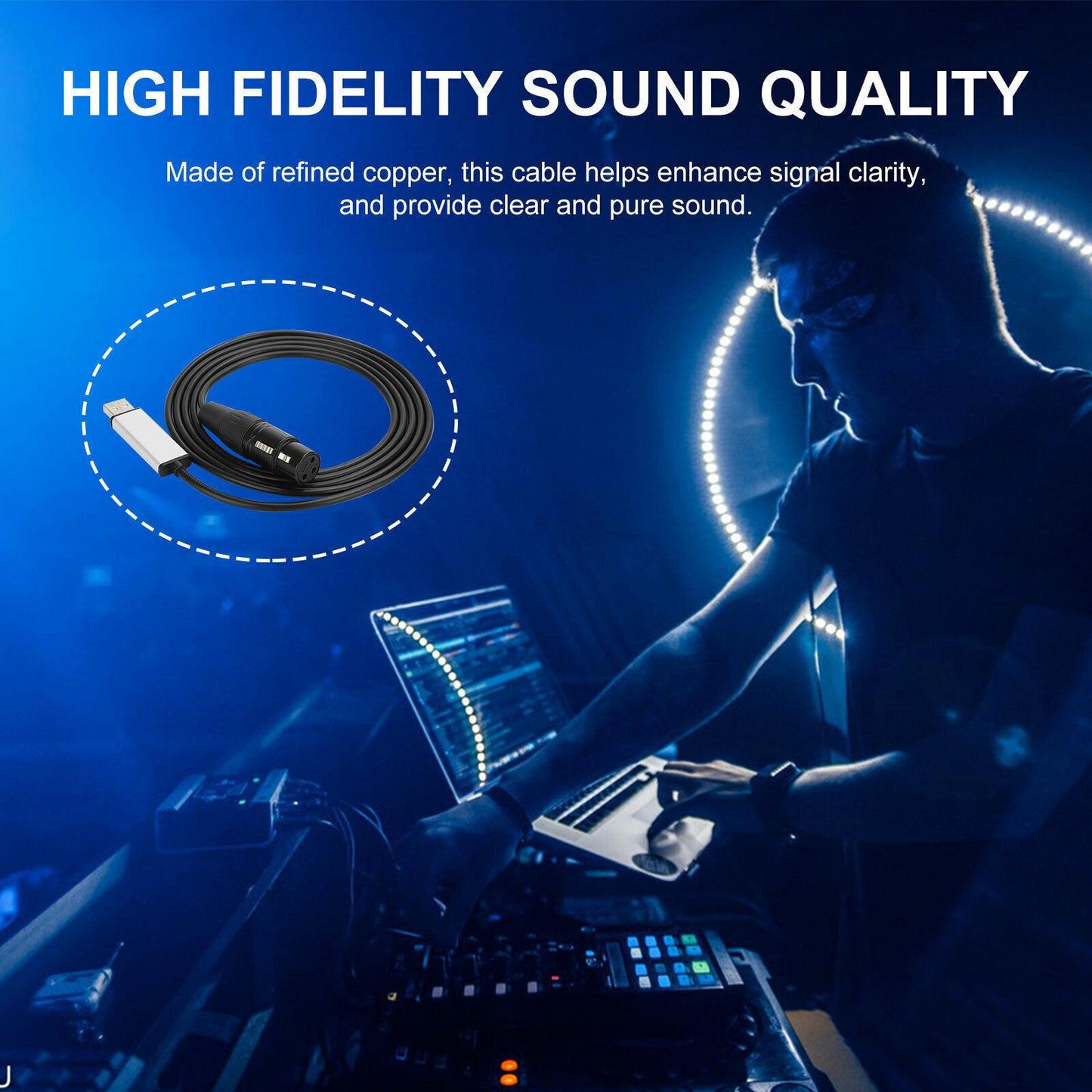 USB to RS485 XLR Female DMX512 XLR Computer PC Stage Studio Cable 5m