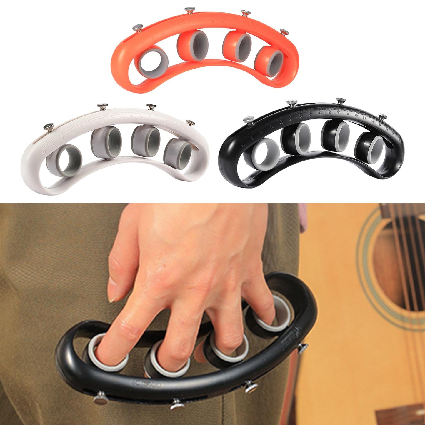 Guitar Finger Exerciser Guitar Piano Trainer Finger Speed Practice Black
