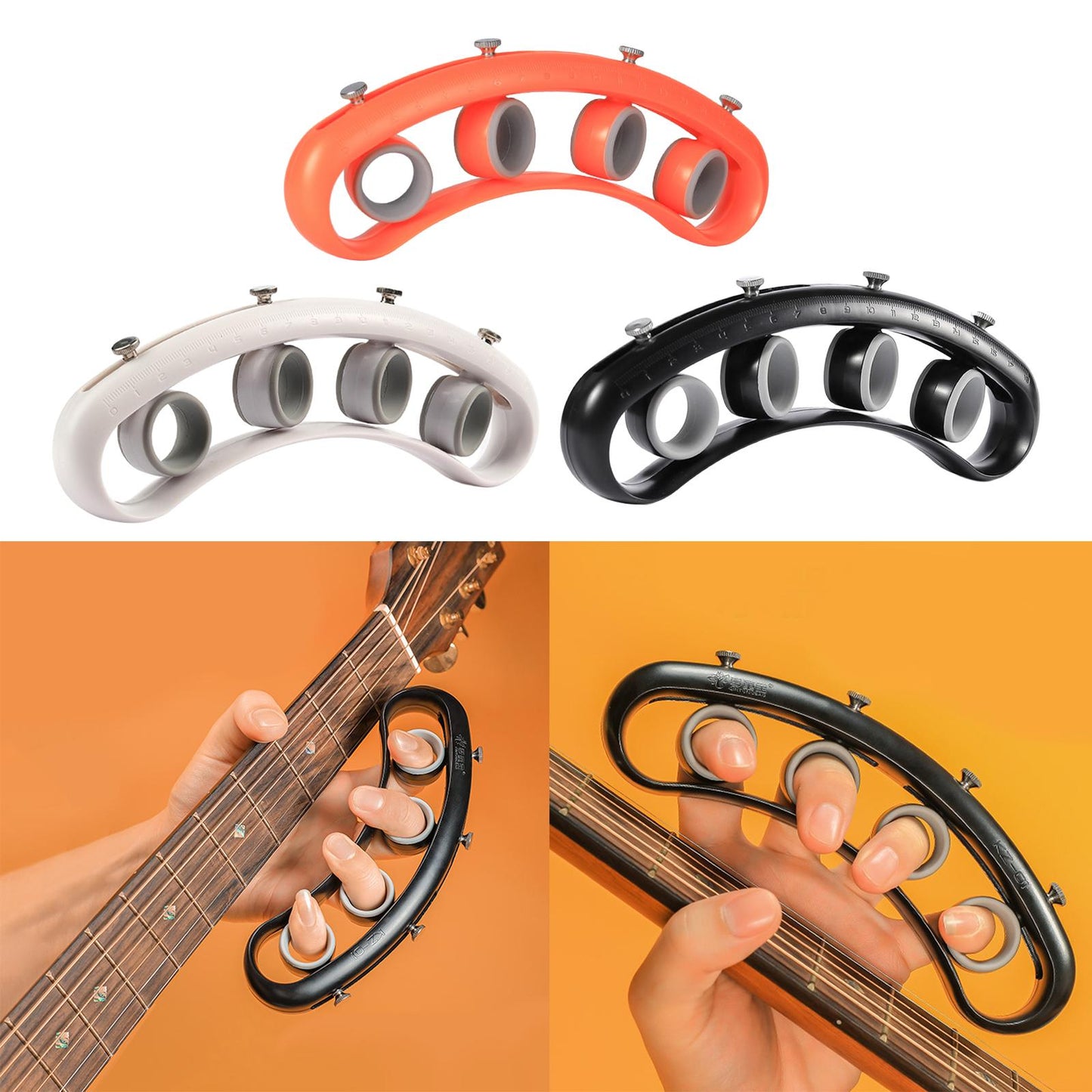 Guitar Finger Exerciser Guitar Piano Trainer Finger Speed Practice Black