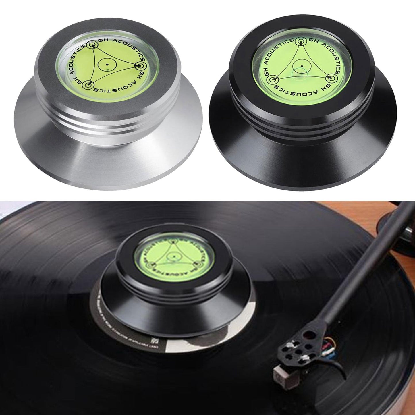 Record Clamp LP Disc Stabilizer Balance Measure Vibration for Turntable Silver