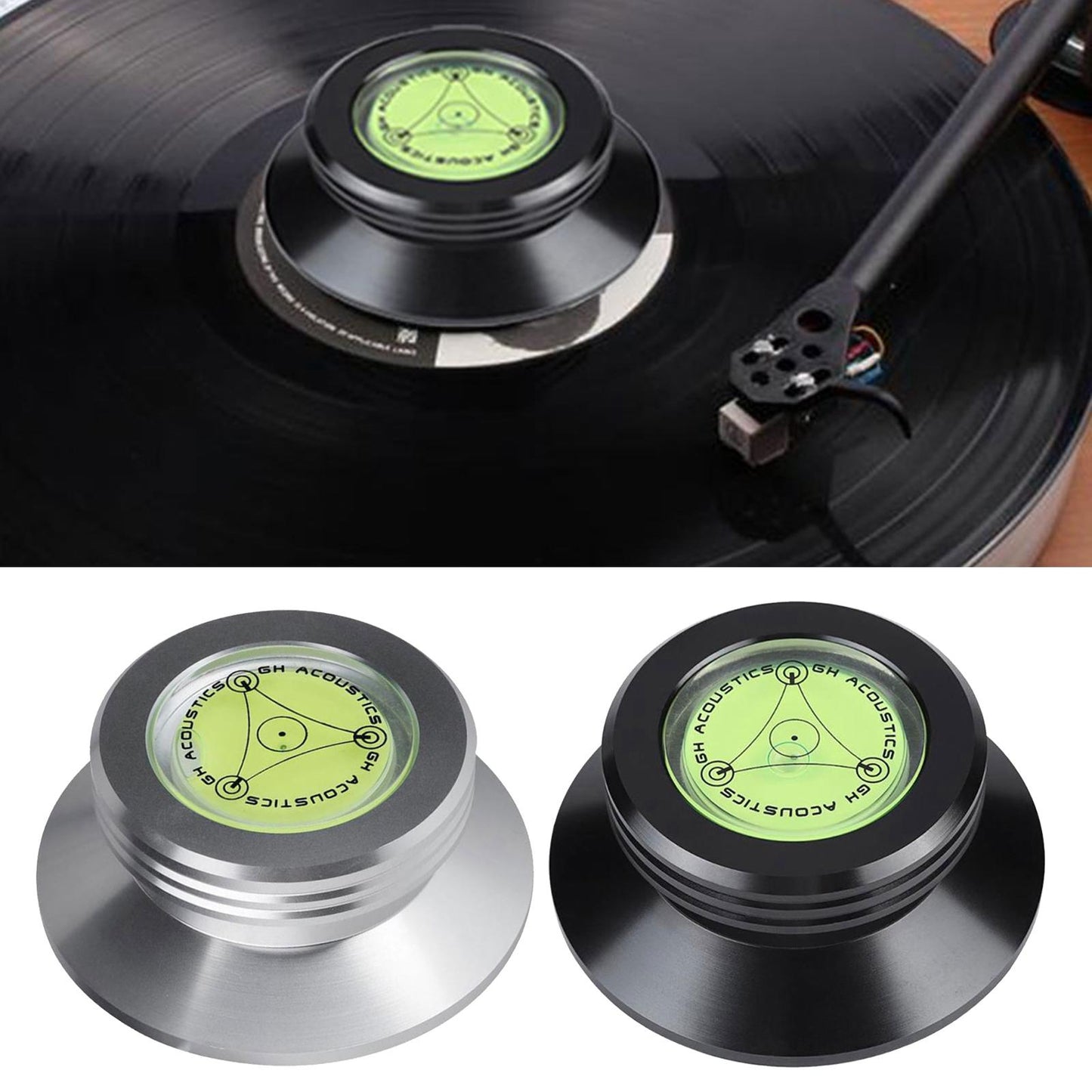 Record Clamp LP Disc Stabilizer Balance Measure Vibration for Turntable Silver