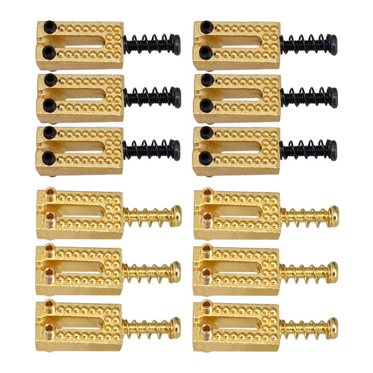 6x Bridge String Saddles Electric Guitar Part Accessory  Golden