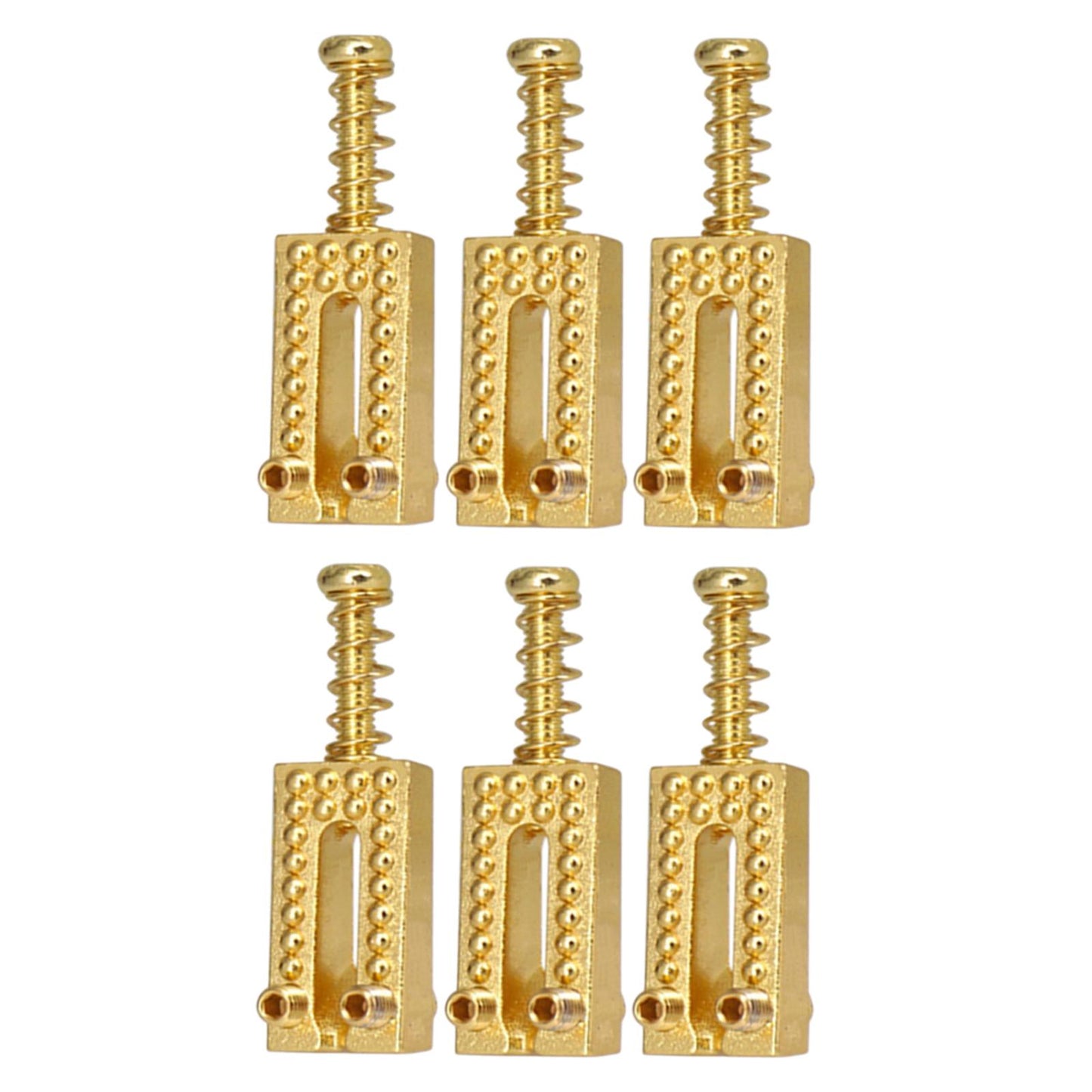 6x Bridge String Saddles Electric Guitar Part Accessory  Golden