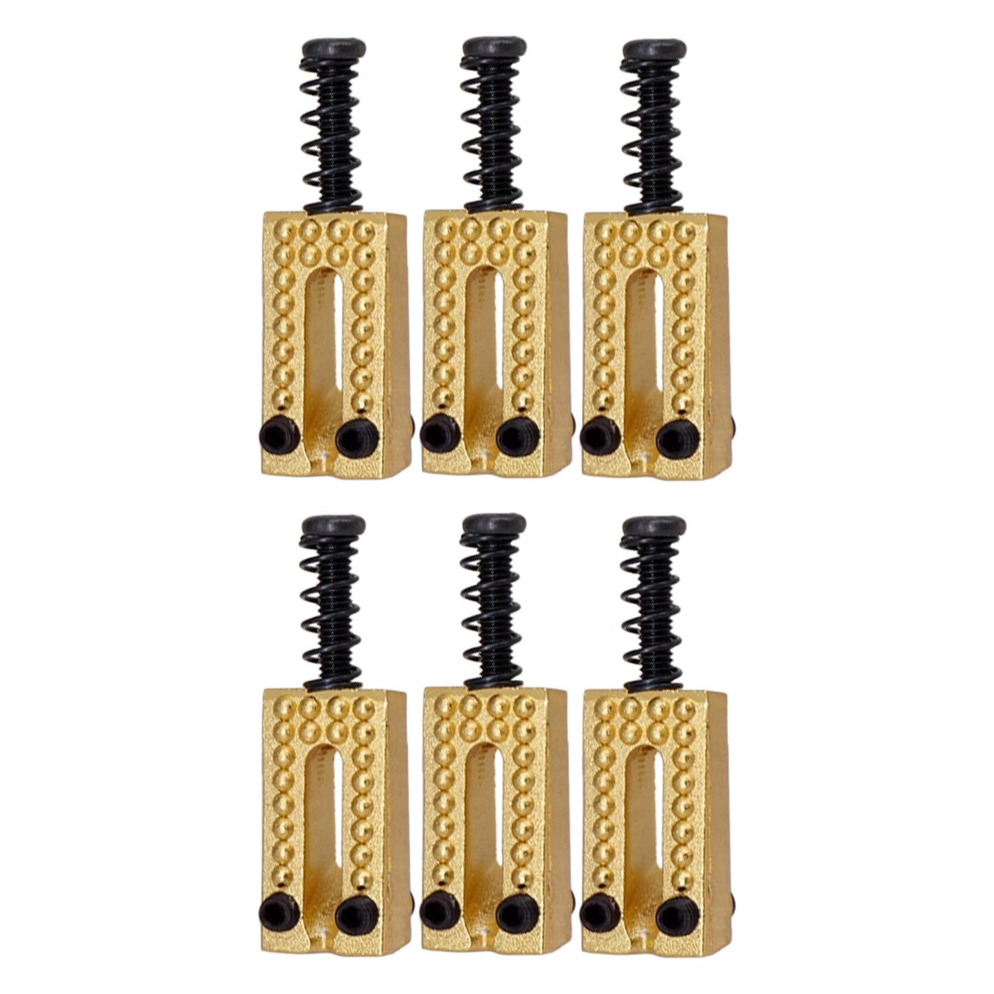 6x Bridge String Saddles Electric Guitar Part Accessory  Golden Black