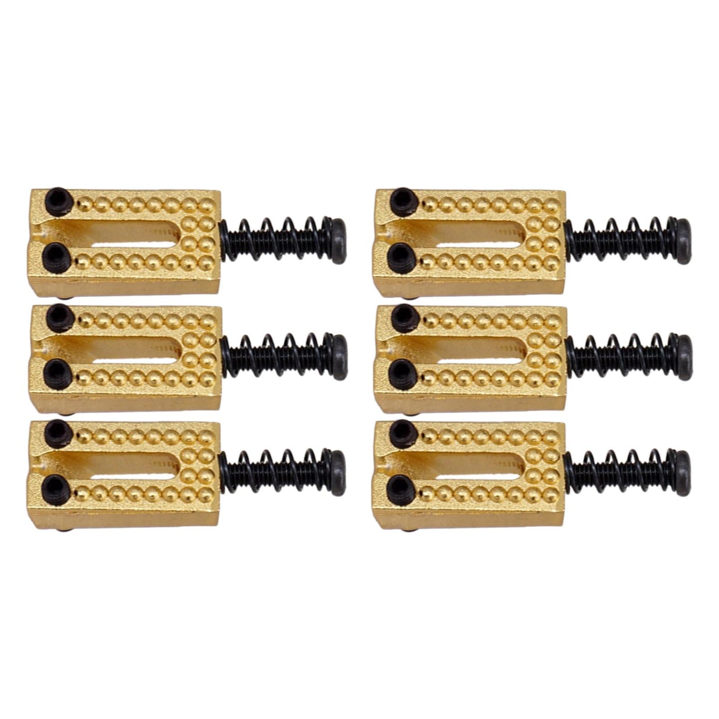 6x Bridge String Saddles Electric Guitar Part Accessory  Golden Black