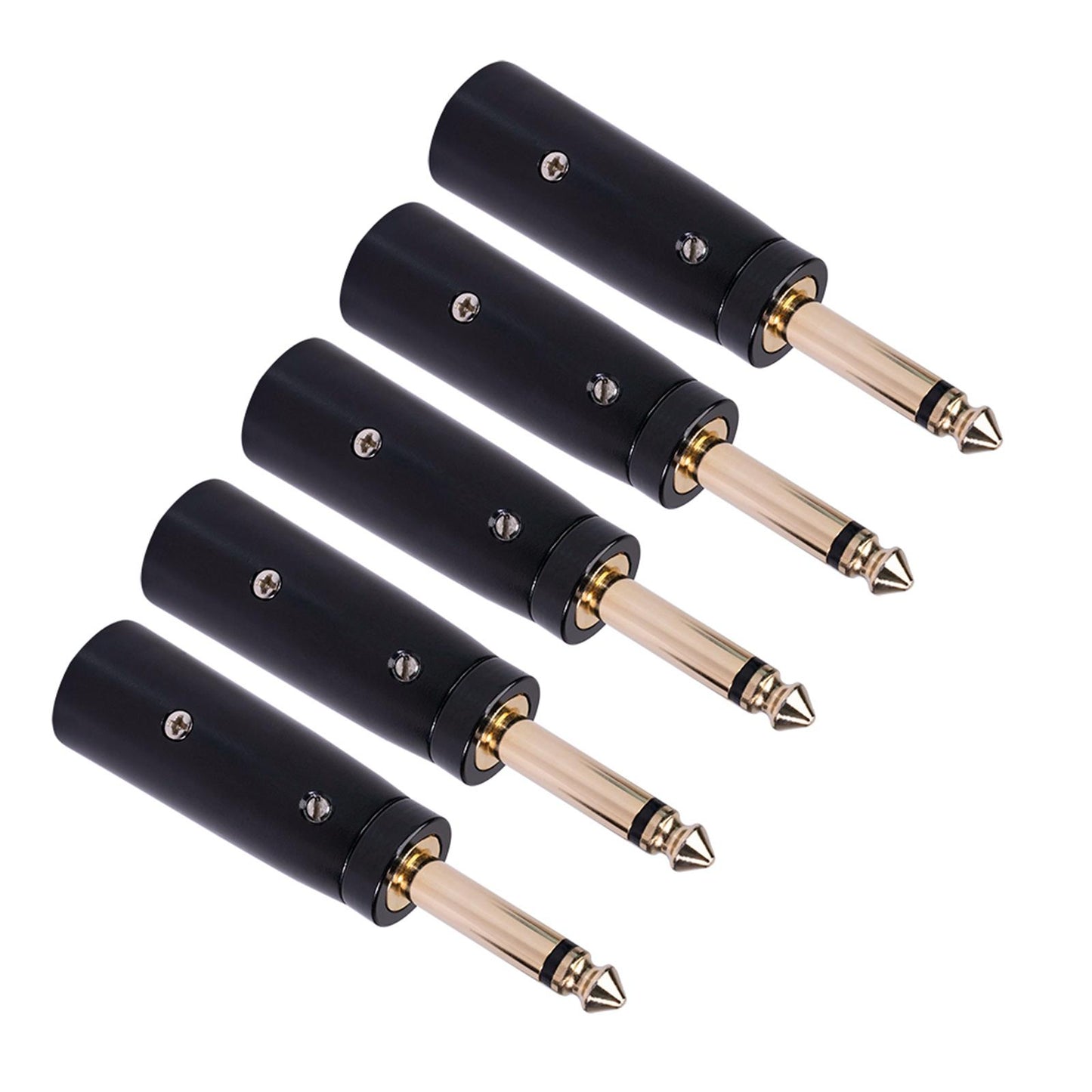 2x 3pin XLR Male to 1/4" 6.35mm Mono Plug Audio Microphone Mic Adapter