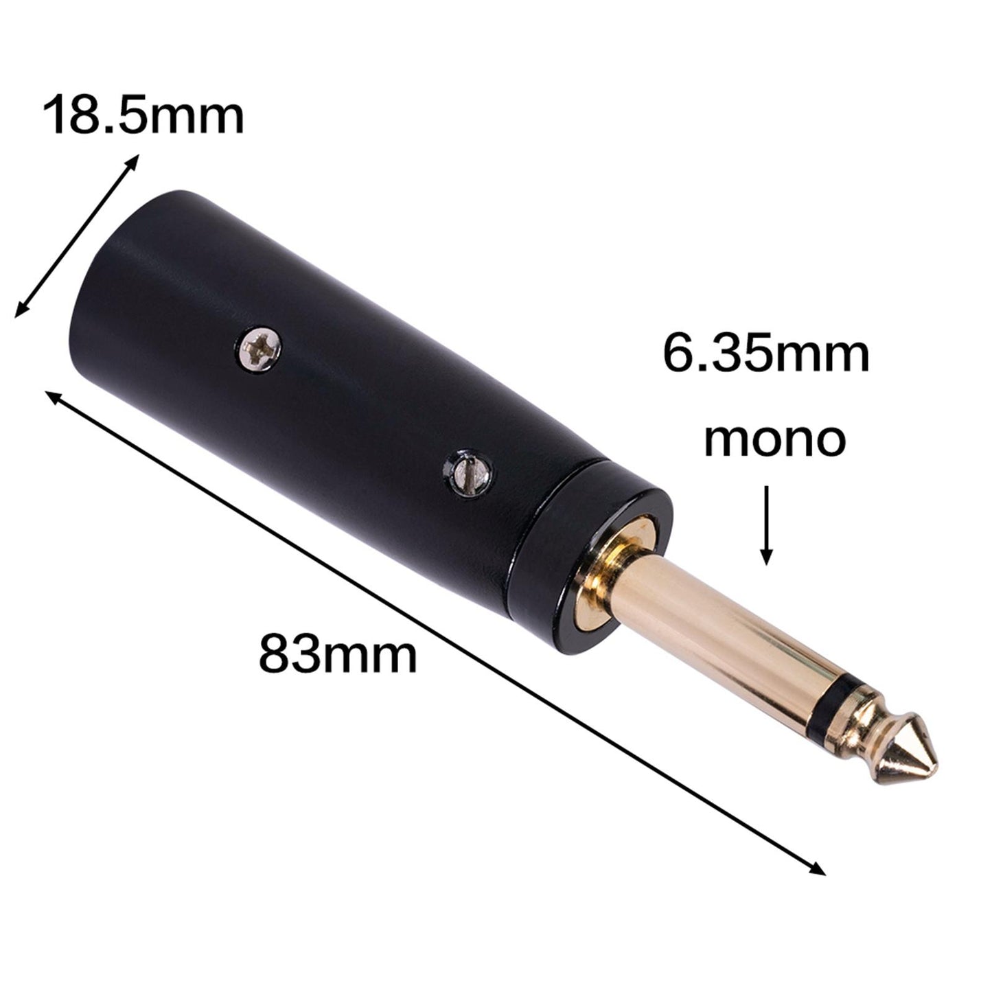 2x 3pin XLR Male to 1/4" 6.35mm Mono Plug Audio Microphone Mic Adapter