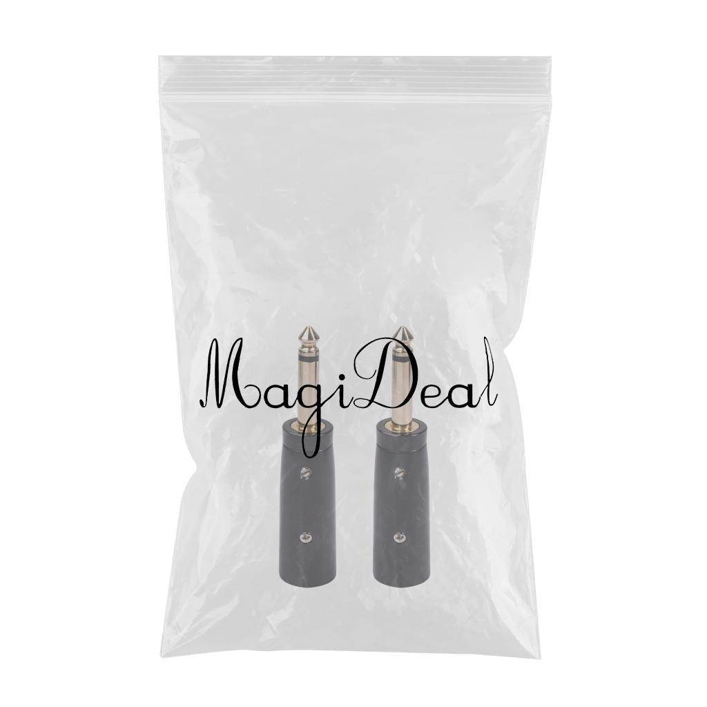 2x 3pin XLR Male to 1/4" 6.35mm Mono Plug Audio Microphone Mic Adapter