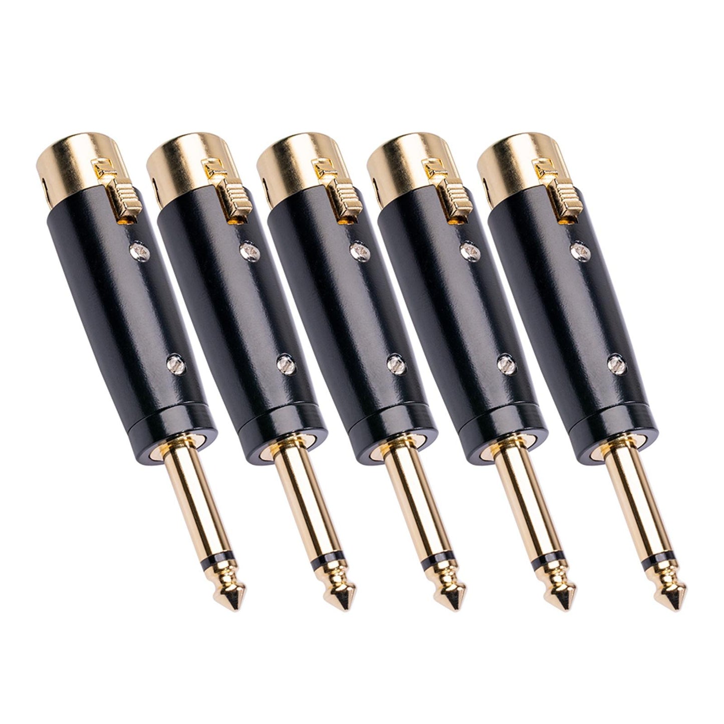 2x 3pin XLR Female to 1/4" 6.35mm Mono Male Audio Cable Microphone Adapter