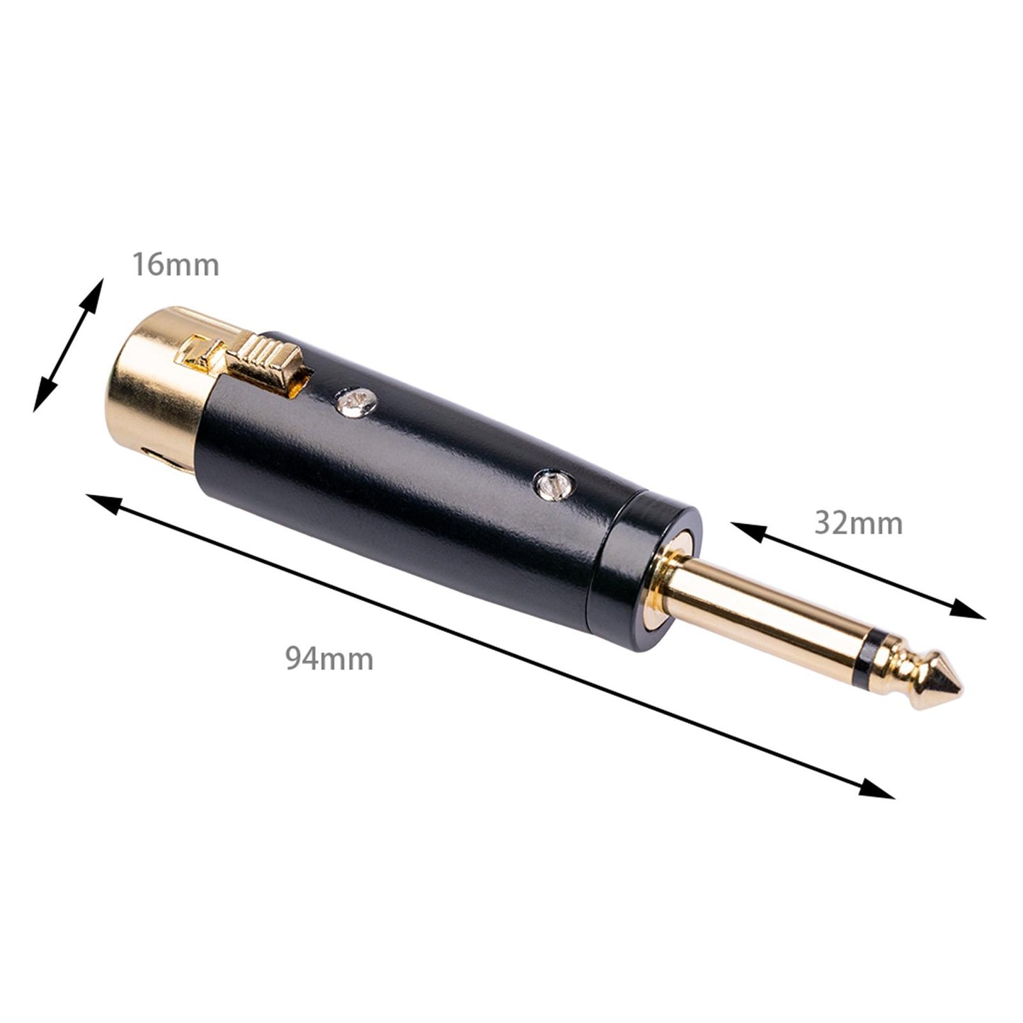 2x 3pin XLR Female to 1/4" 6.35mm Mono Male Audio Cable Microphone Adapter