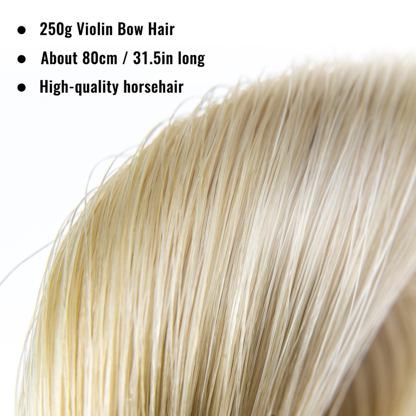Natural Mongolian Horse Hair Bows for 1/8 Violin Cello Accessories White