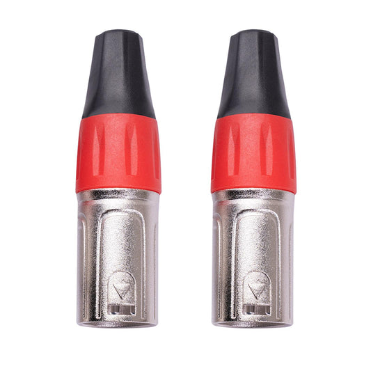 3 Pin XLR Solder Type Connector 5 Male and 5 Female Plug Cable Connector Red