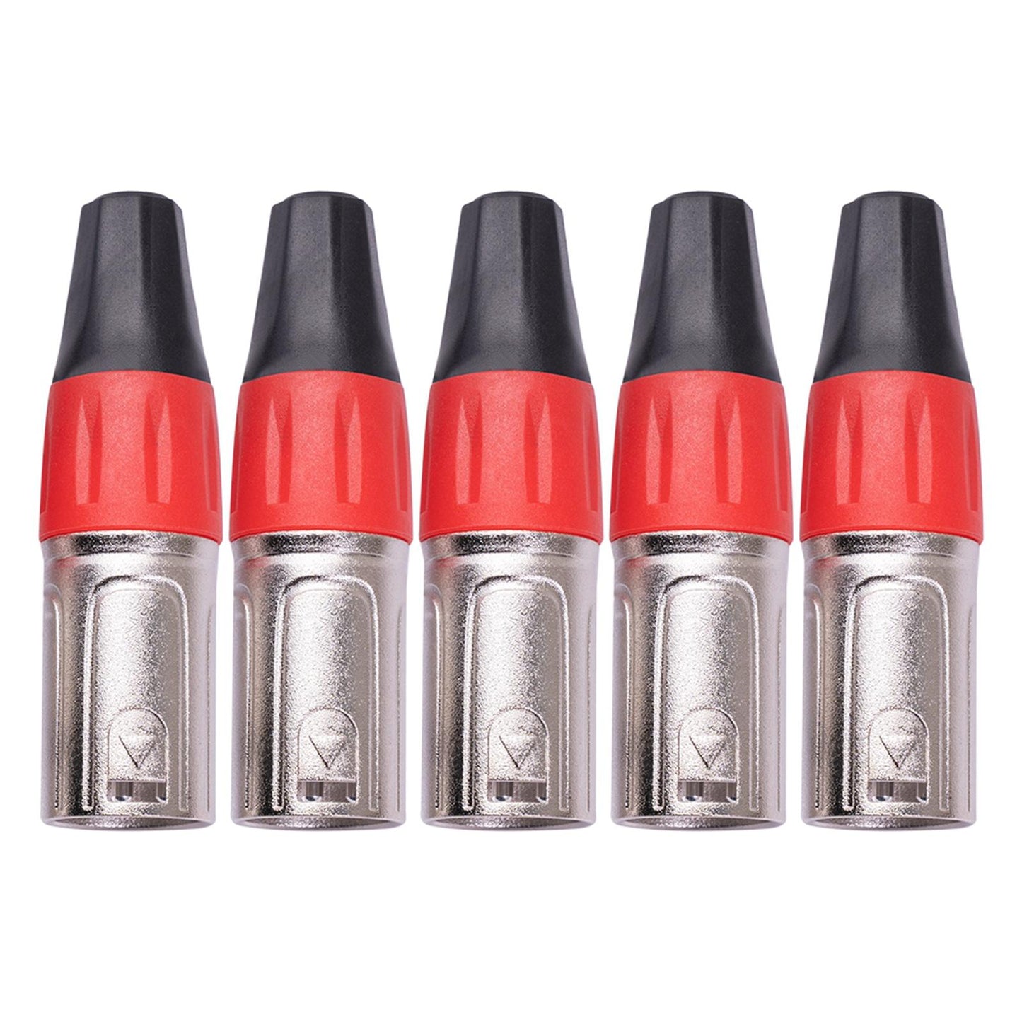 3 Pin XLR Solder Type Connector 5 Male and 5 Female Plug Cable Connector Red