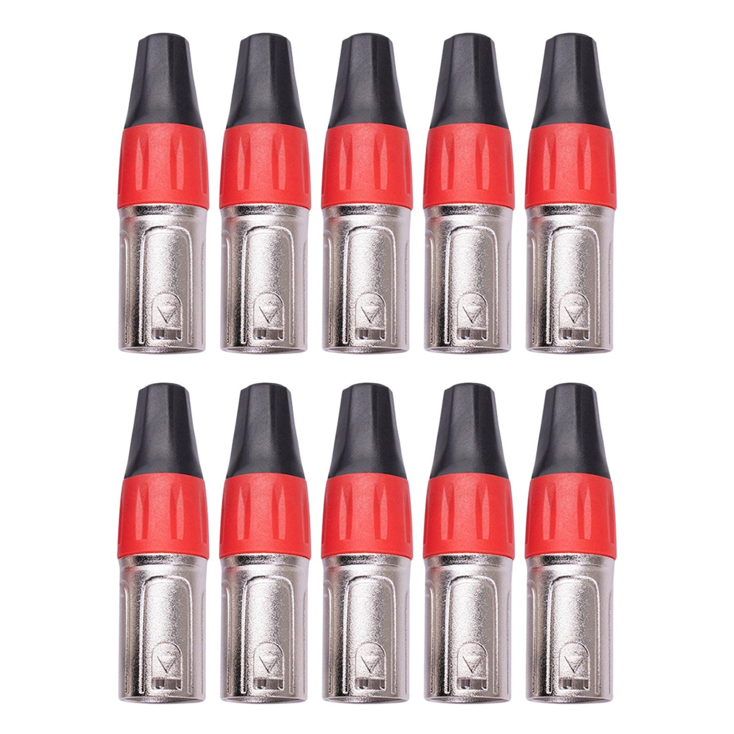 3 Pin XLR Solder Type Connector 5 Male and 5 Female Plug Cable Connector Red