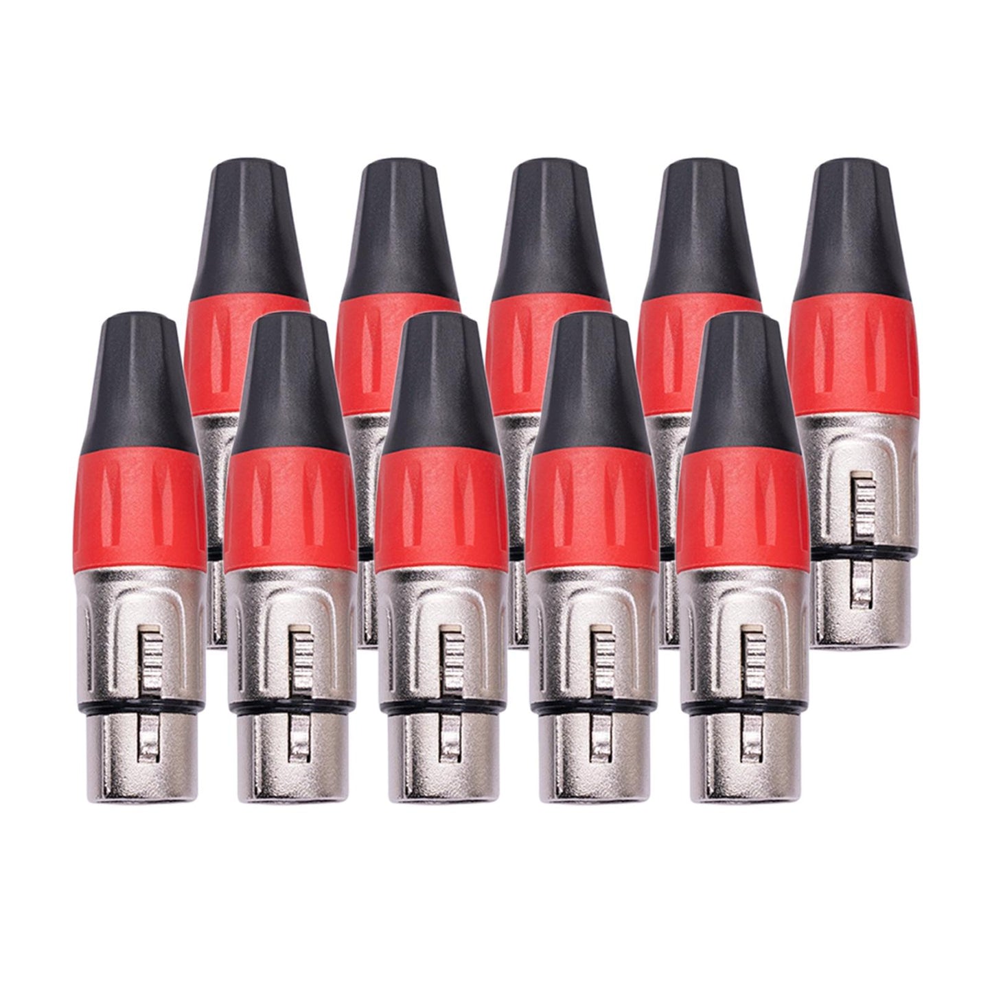 3 Pin XLR Solder Type Connector 5 Male and 5 Female Plug Cable Connector Red