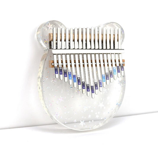 17 Keys Acrylic Kalimba Thumb Piano Finger Mbira for Kids Adults Bear
