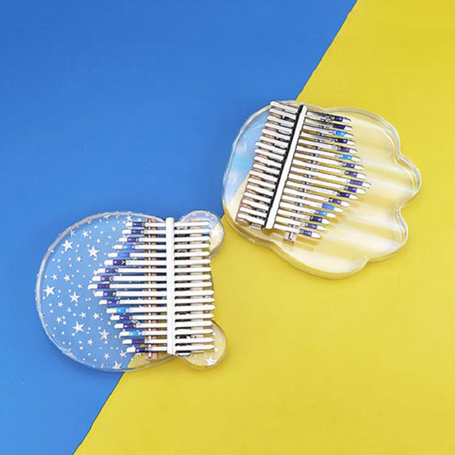 17 Keys Acrylic Kalimba Thumb Piano Finger Mbira for Kids Adults Bear