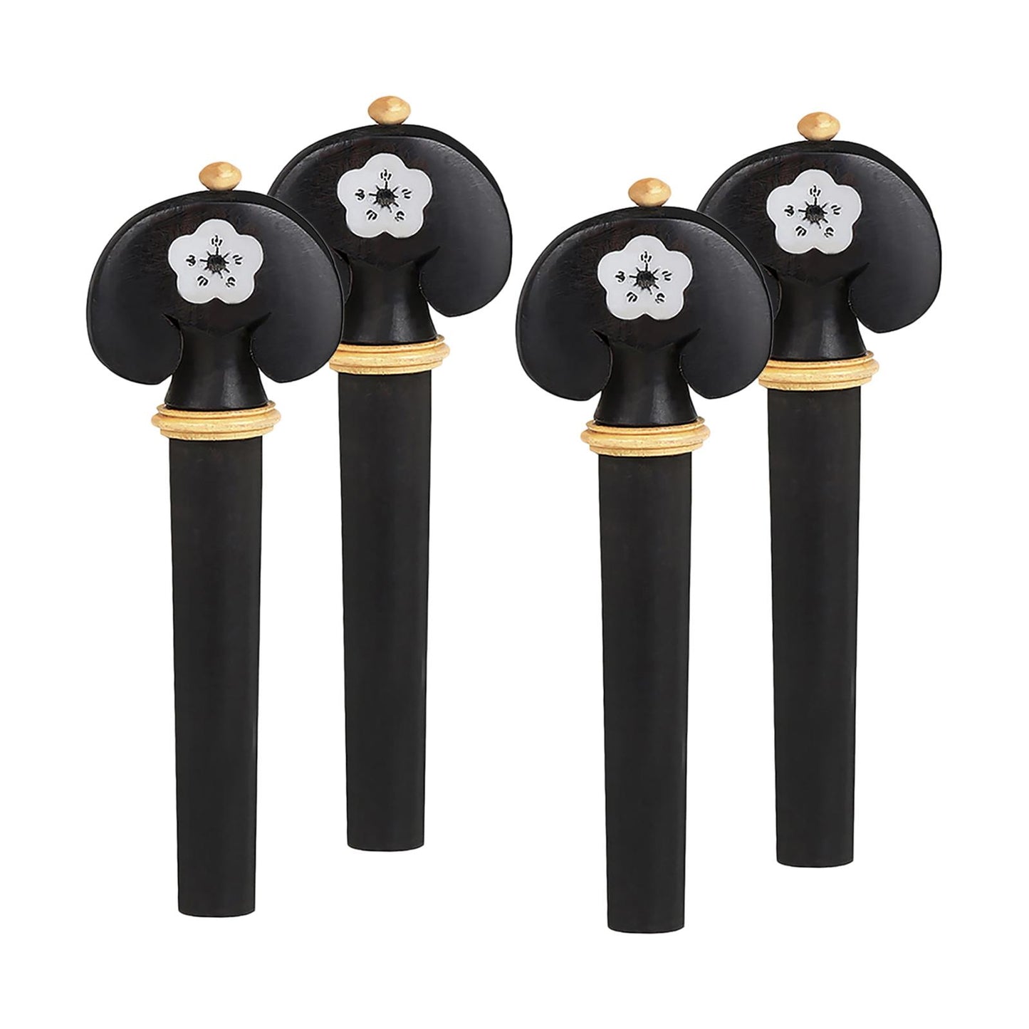 Natural 3/4 4/4 Violin Tuning Pegs Black Carved White Shell Inlay Boxwood