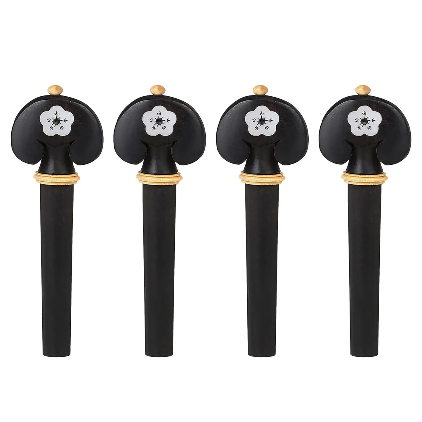 Natural 3/4 4/4 Violin Tuning Pegs Black Carved White Shell Inlay Boxwood