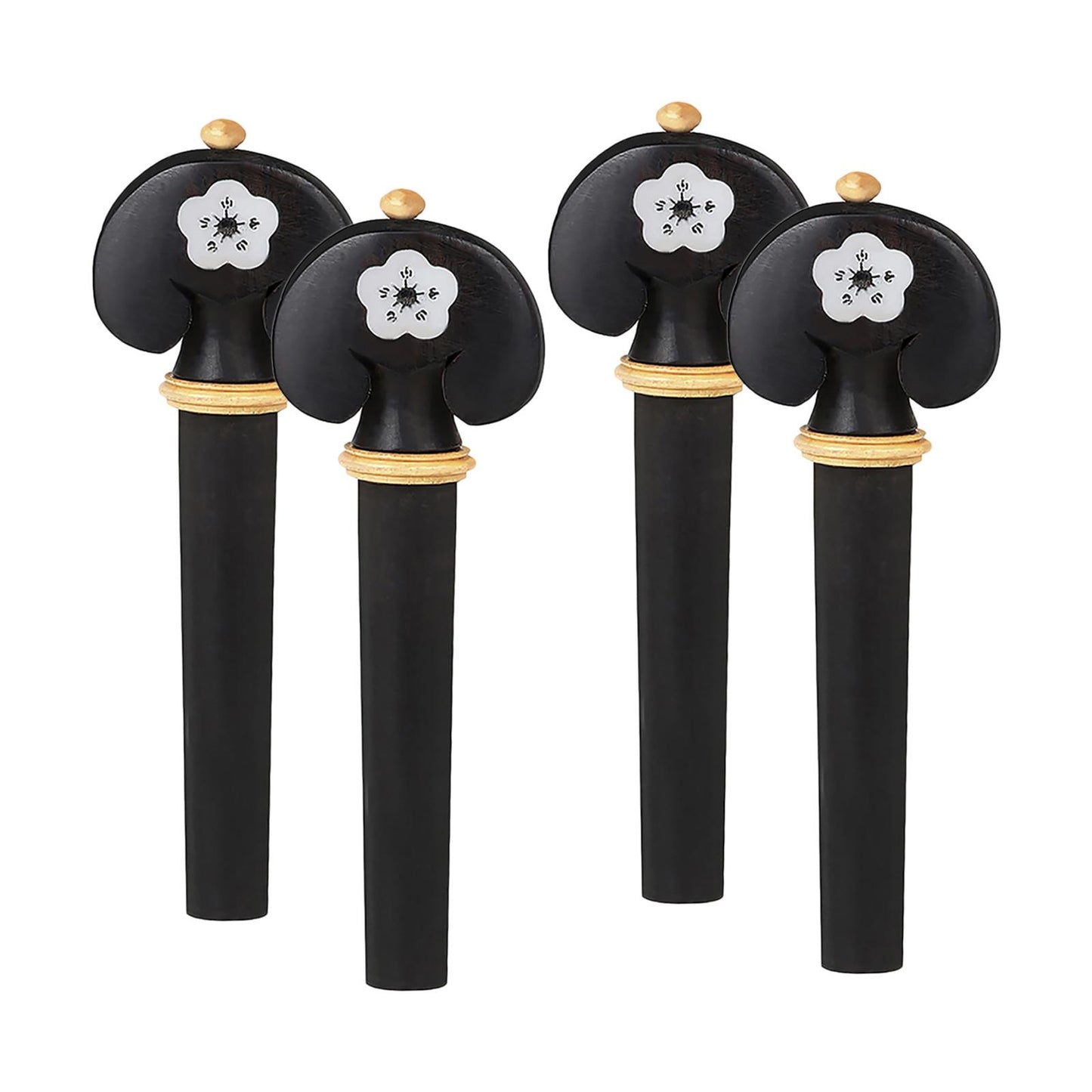 Natural 3/4 4/4 Violin Tuning Pegs Black Carved White Shell Inlay Boxwood