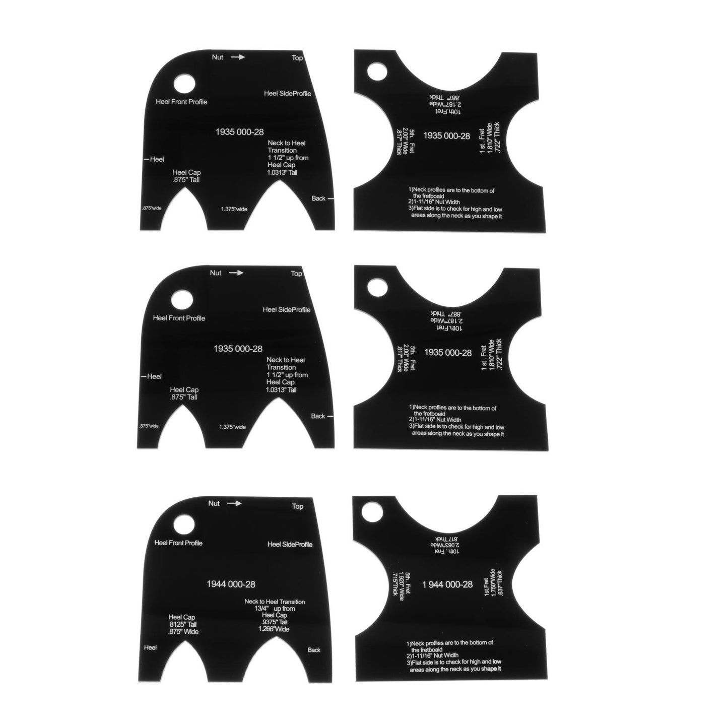 Guitar Neck Mold Template Reference Repair Leveling Luthier 1935 000-28