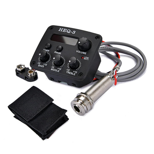 3-Bands Equalizer EQ Tuner Piezo Preamp Pickups for Acoustic Guitar Parts