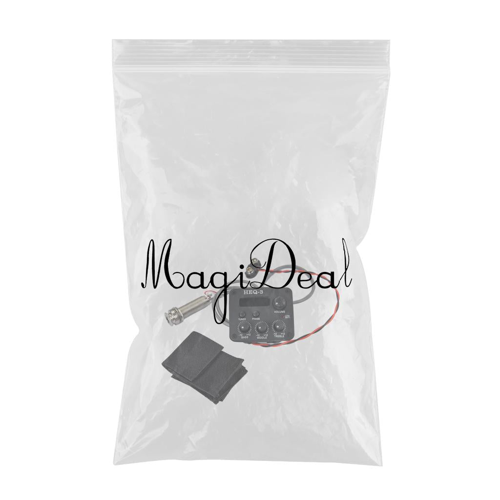 3-Bands Equalizer EQ Tuner Piezo Preamp Pickups for Acoustic Guitar Parts