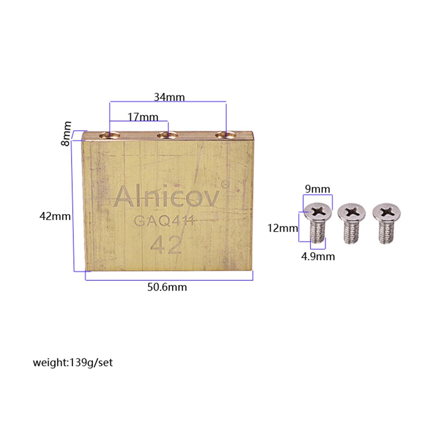 Full Brass Standard Tremolo Block Guitar Accessories Suitable for Guitar