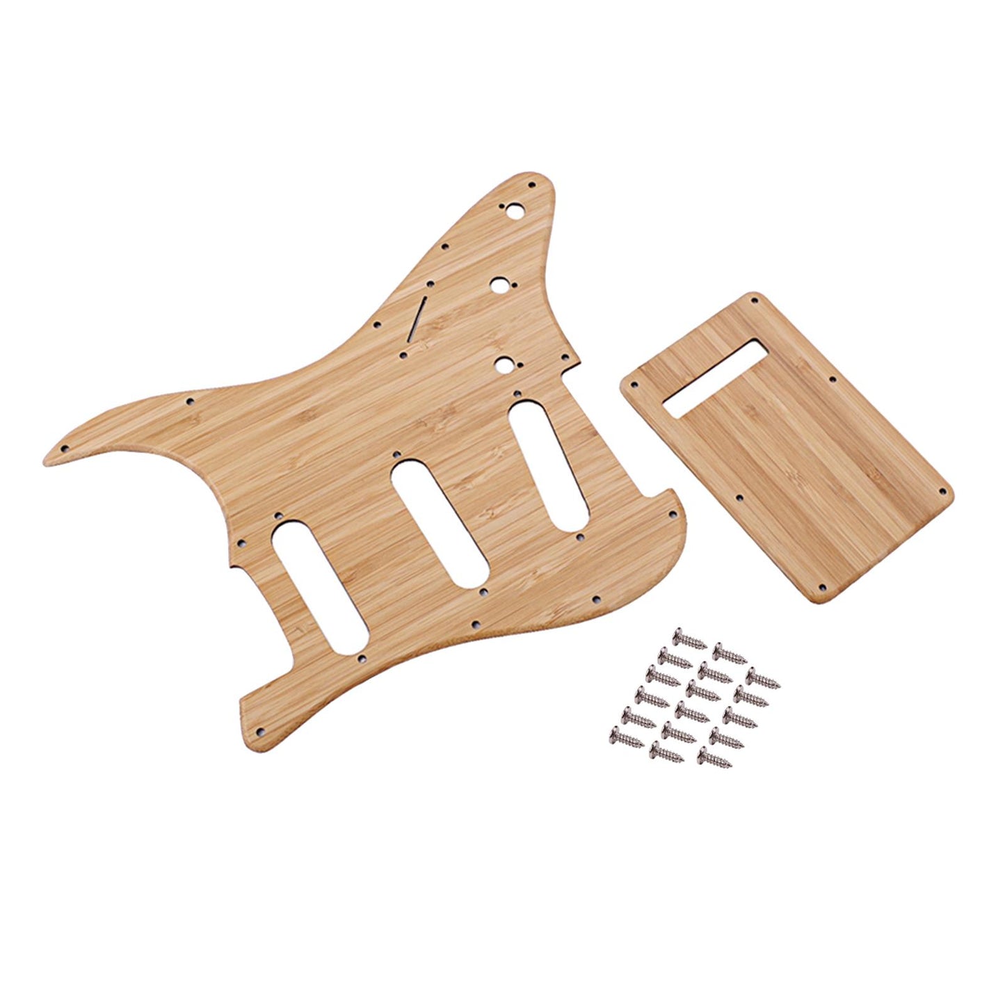 Bamboo Electric Guitar Pickguard,Back Plate with Mounting Screws SSS