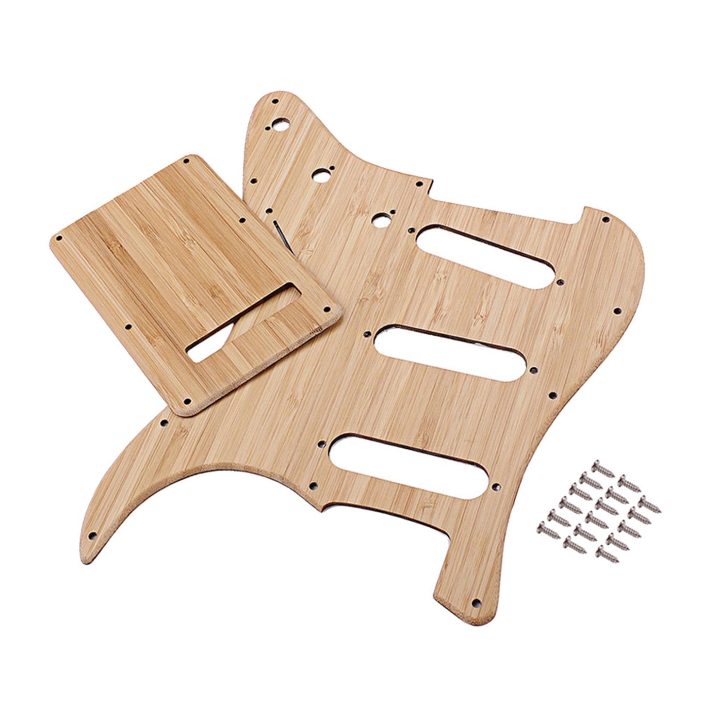 Bamboo Electric Guitar Pickguard,Back Plate with Mounting Screws SSS