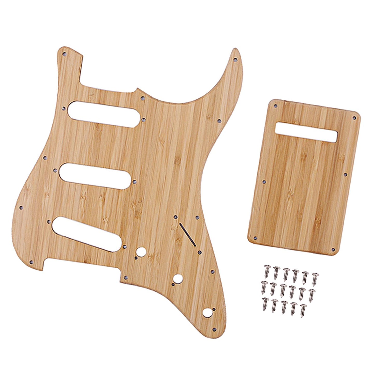 Bamboo Electric Guitar Pickguard,Back Plate with Mounting Screws SSS