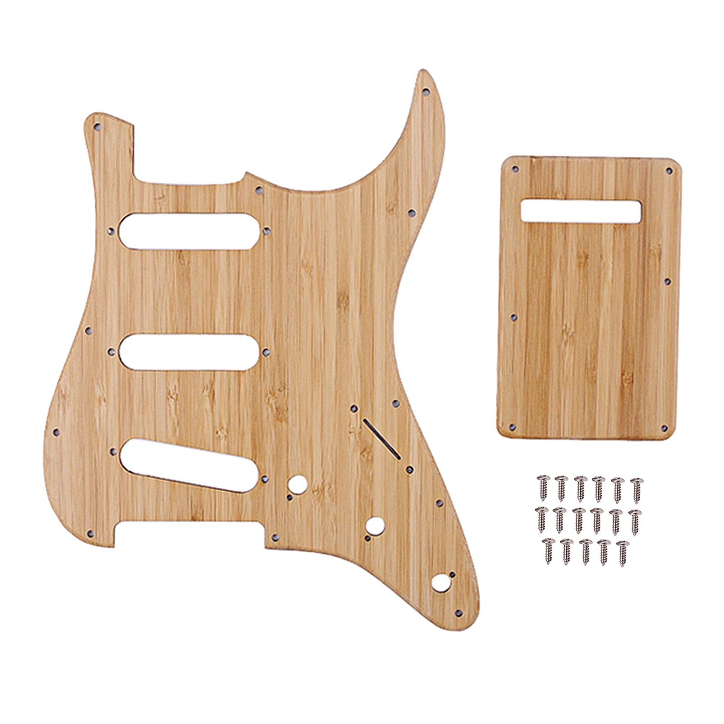Bamboo Electric Guitar Pickguard,Back Plate with Mounting Screws SSS