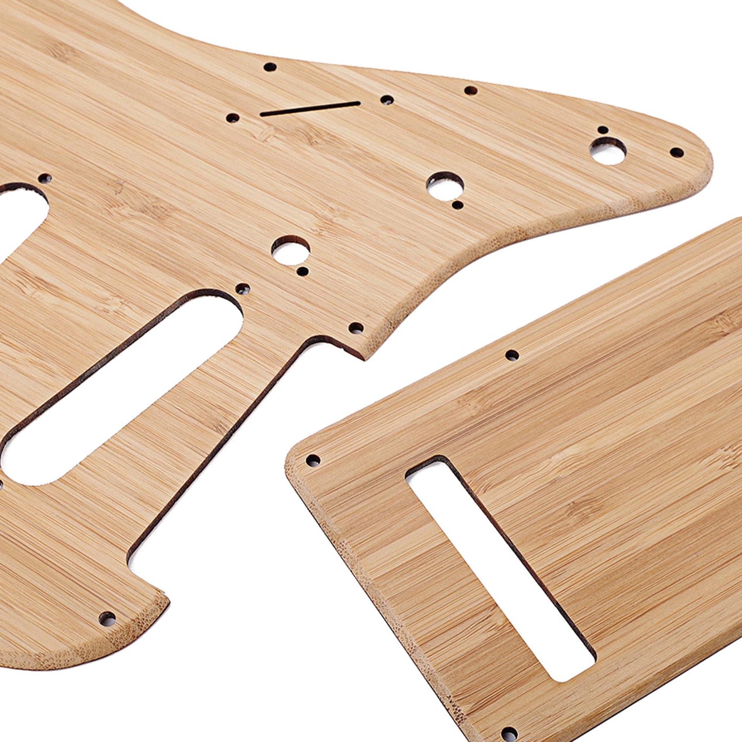 Bamboo Electric Guitar Pickguard,Back Plate with Mounting Screws SSS