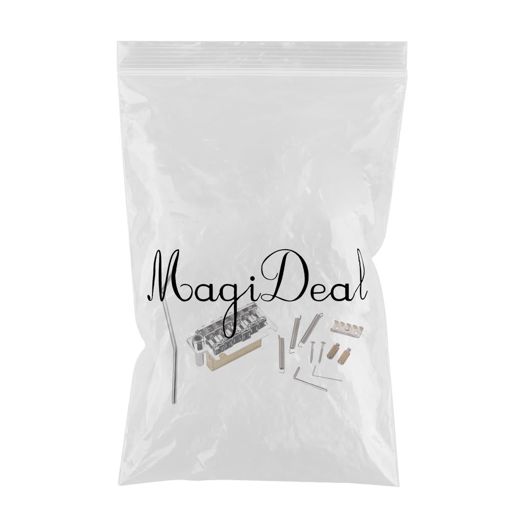 Chrome Stainless Steel Tremolo Bridge + Saddles Brass Block