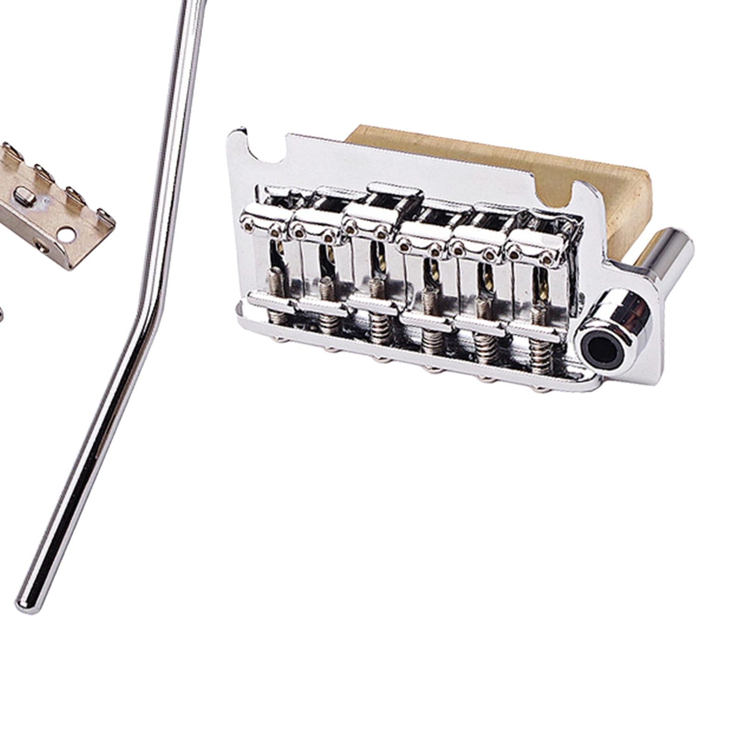 Chrome Stainless Steel Tremolo Bridge + Saddles Brass Block