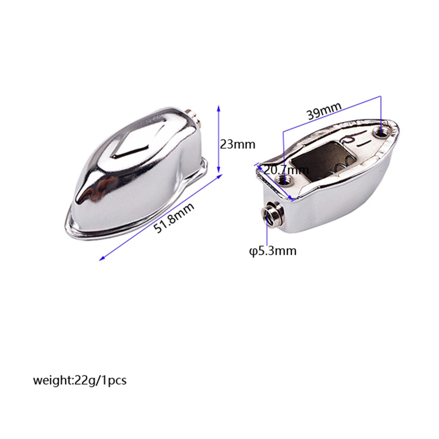 2Pcs Snare Drum Lug Metal Hardware Ear Drum Set Parts Accessories 52x23x20mm