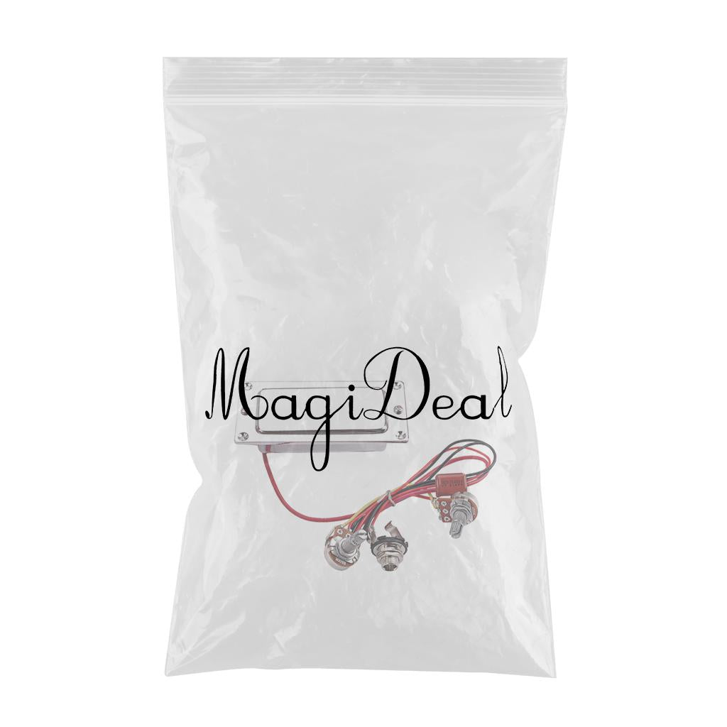 Electric Guitar Humbucker Double Coil Guitar Pickup Harness Kit Chrome