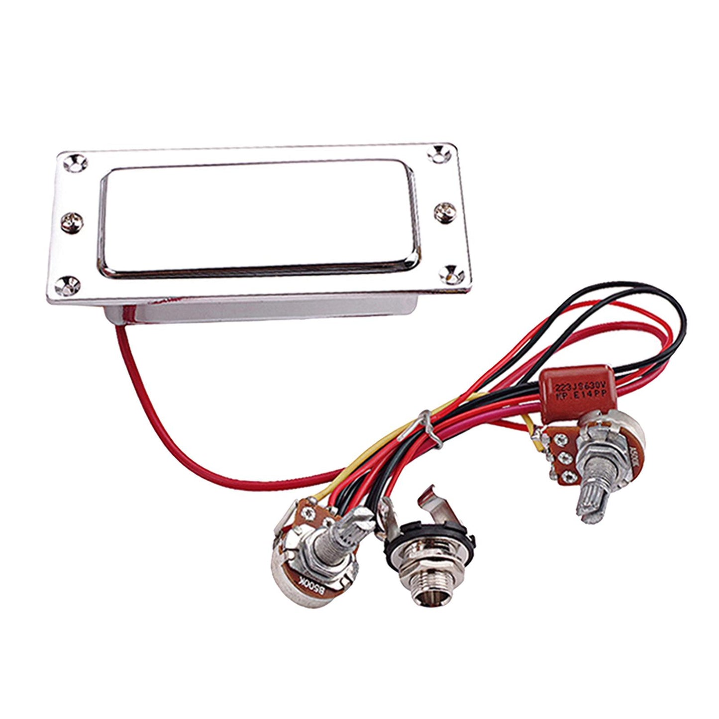 Electric Guitar Humbucker Double Coil Guitar Pickup Harness Kit Chrome