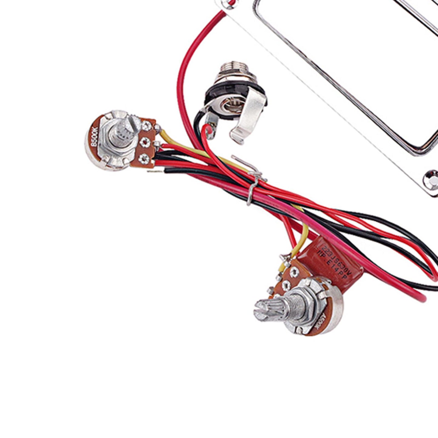 Electric Guitar Humbucker Double Coil Guitar Pickup Harness Kit Chrome